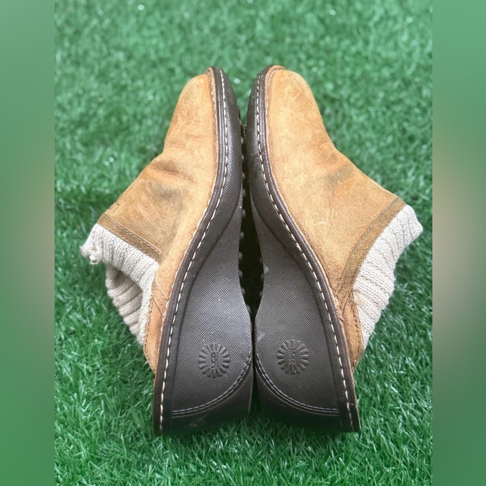 UGG  Australia SN 1934 Brown Suede Sheep Shearling Lined Women’s Slippers Size 7
